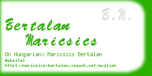 bertalan maricsics business card